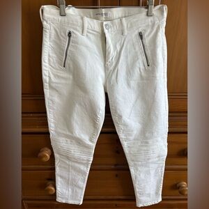 Banana Republic White Moto-style Jeans